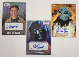 Star Wars Autograph Cards - The Emperor, Beru Whitesun, Caitken