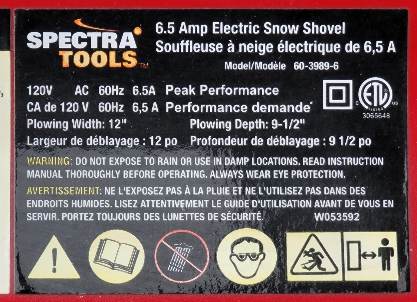 Spectra Tools 6.5 AMP Electric Snow Shovel (6039896) Avenue Shop