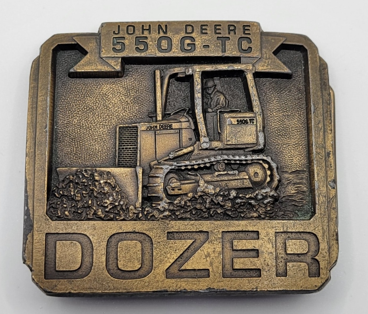 Vintage 1994 John Deere 550G-TC Dozer Brass Belt Buckle