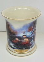 2004 Thomas Kinkade Evening at Swanbrooke Cottage Ceramic Candle Holder