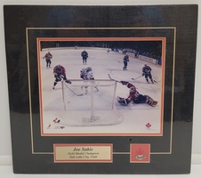 Joe Sakic Team Canada Salt Lake 2002 Matted Print with PIN and Plaque