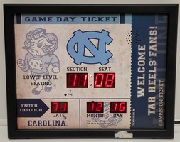 UNC North Carolina Tar Heels Bluetooth Scoreboard Wall Clock