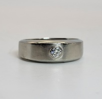 14 Karat White Gold and Diamond Band Ring