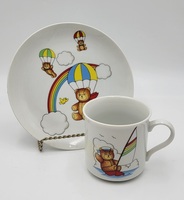 Vintage Cameron Children's Teddybear & Rainbow Plate and Mug Set