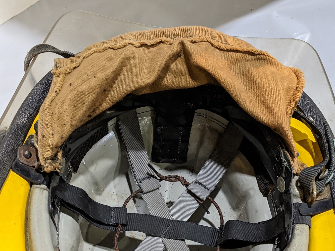 Vintage Cairns And Brother Fireman's Helmet Yellow w/ Liner Fire