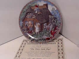 KNOWLES "The Three Little Pigs" by Karen Pritchett (1988) Collector Plate + COA