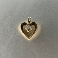 14k Yellow Gold Heart Pendant with Diamond (.34ct)