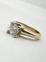 Ladies 18K Yellow Gold - Diamond Solitaire Ring