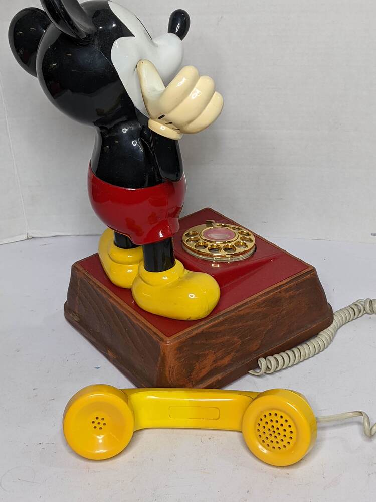 RARE VINTAGE The Mickey Mouse Phone Rotary Dial Telephone Disney