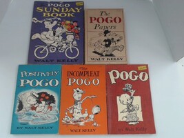 Vintage 1950's Walter Kelly Pogo Cartoon Humor Soft Cover Books - Lot of 5