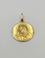 18k Yellow Gold Mother Mary Pendant