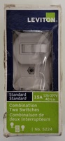 Leviton 5224 Standard 15A 120/277V Combination Two Switches