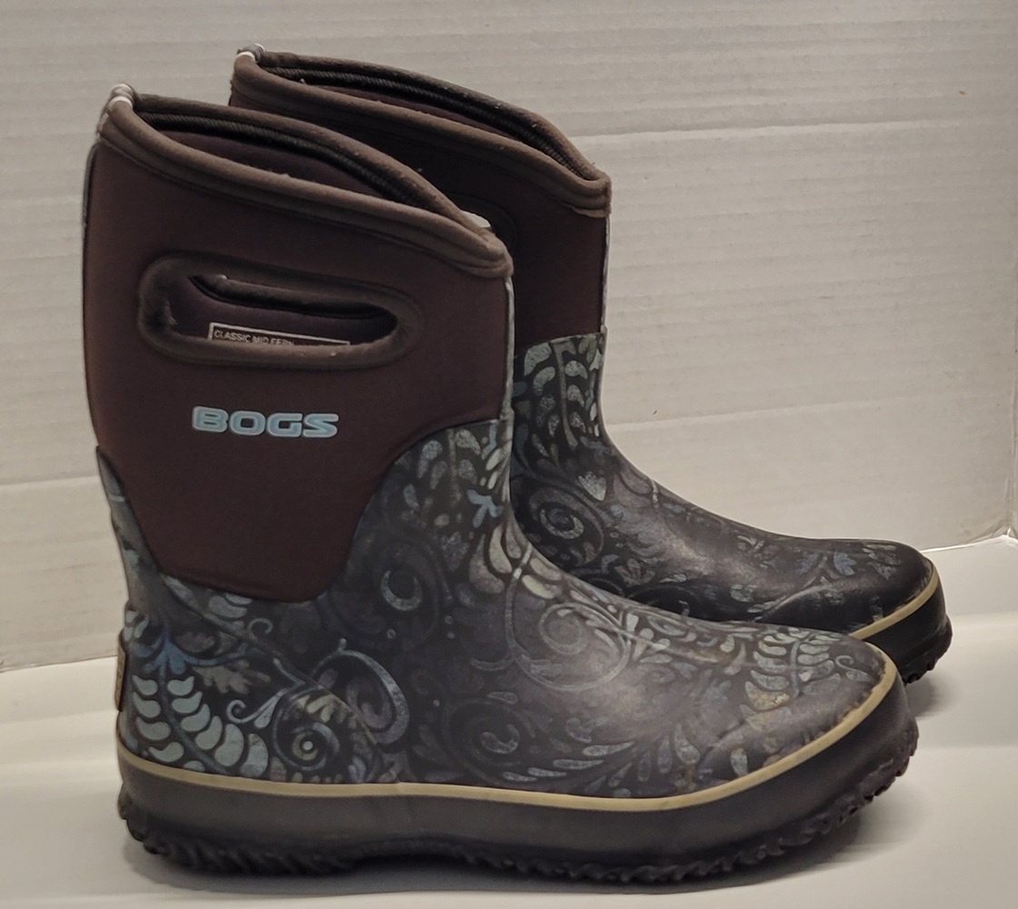 Bogs Women's Classic Mid Fern Boots US Size 7 Waterproof Insulated