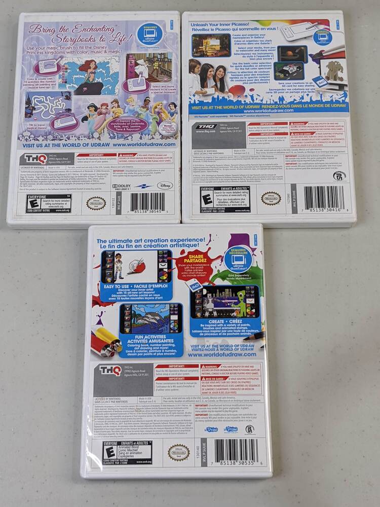 Nintendo Wii uDraw Game Tablets x2 (Studio, Instant Artist, Enchanting