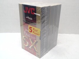 Lot of 5 JVC 6 Hour BLANK VHS tapes T-120 SX Gold NEW & Sealed