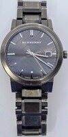 Burberry Model BU9007 Gunmetal Steel Analog Wrist Watch with Date Display