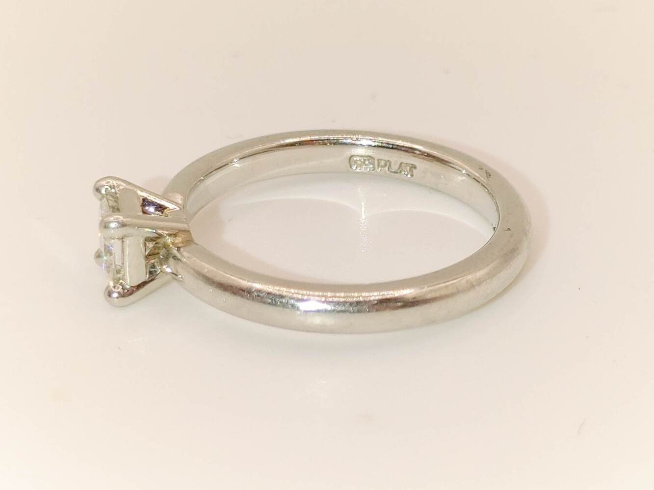 Lady's Platinum Princess Cut Solitaire Diamond Ring 