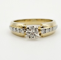 14 Karat Yellow Gold 0.46 CTW Diamond Engagement Ring