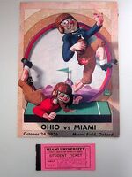 OHIO VS MIAMI 1936 College Football Program Ticket Stub Miami Field Oxford