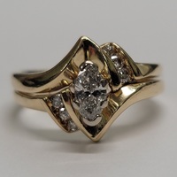 14 Karat Yellow Gold Diamond Engagement Ring - Size: 6.25
