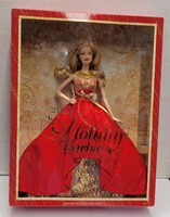 Mattel 2014 Holiday Barbie With Stand - Blonde Hair Red Dress