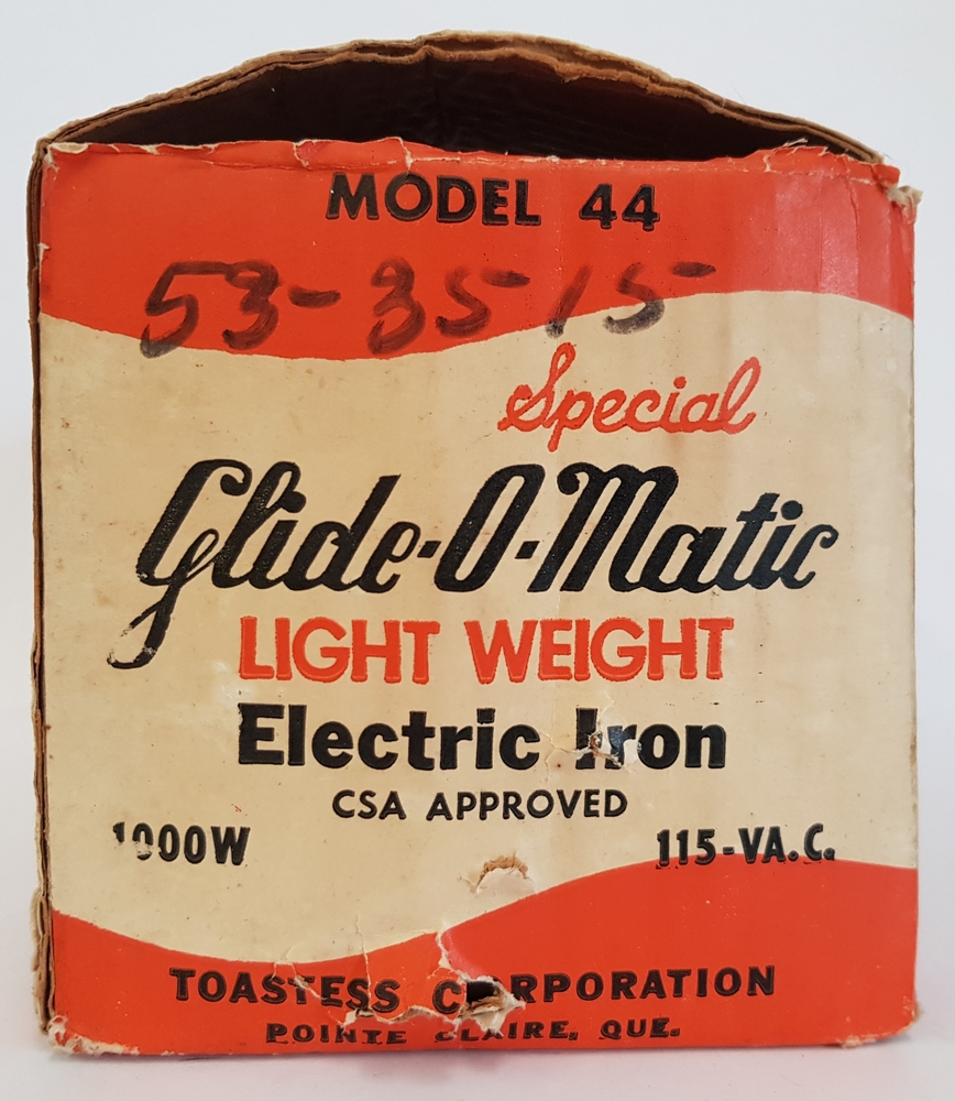 Vintage Glide-O-Matic Model No. 45 Made in Montreal Canada Iron with Box