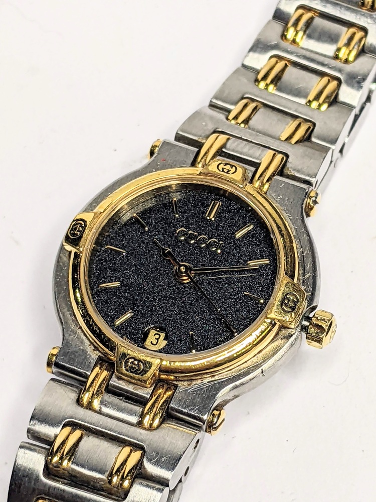 Gucci 9000L 18K Gold Plated \u0026 Stainless 