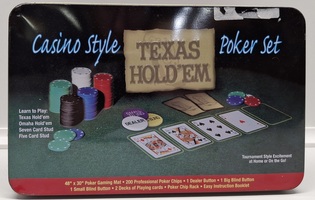 Texas Hold'em Casino Style Poker Set with Tin Box 