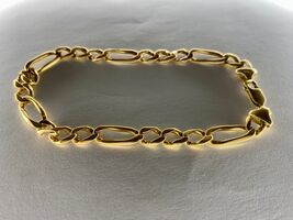 Men's 18 Karat Gold Figaro Bracelet, 10 inch