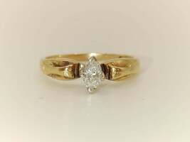 Lady's Solitaire Ring with Marquise Diamond