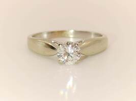 Lady's Solitaire Round Diamond Engagement Ring