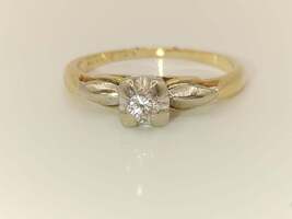 Lady's 14 Karat Yellow Gold Solitaire Diamond Ring