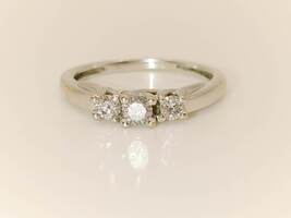 Lady's 14 Karat White Gold Engagement Ring 