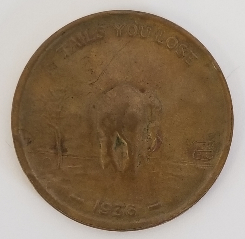 1936 ROOSEVELTGARNER CAMPAIGN SOUVENIR LUCKY COIN Avenue Shop Swap