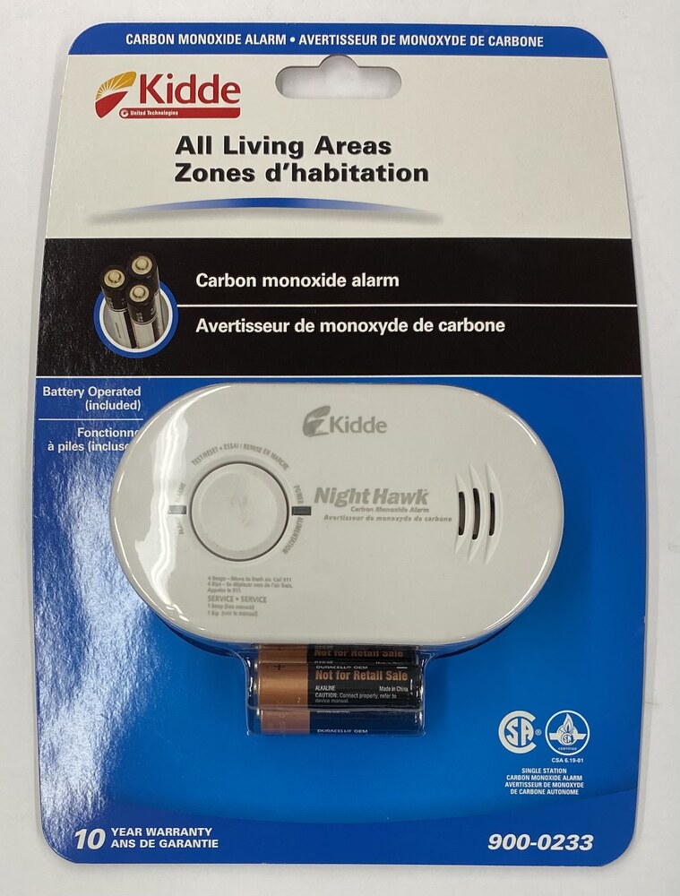 Kidde Battery Operated Carbon Monoxide Alarm Detector 9000233 **NEW
