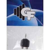 **NEW** GRF COUPLER TRANSFORMER - RCA FEMALE (2X) X 1/8 MALE STEREO