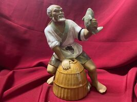 Wan Jiang Glazed Clay Figurine - Fishmonger