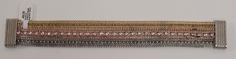 TRICOLOUR TRI-BAND MESH MAGNETIC BRACELET