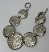 Mayan Calendar Coin Bracelet - Made of Mexican Silver!