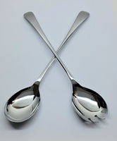 Sheffield England Stainless Chromium Plated Salad Serving Set - 9.5"