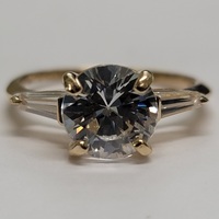 14 Karat Yellow Gold Solitaire Ring - Size: 6