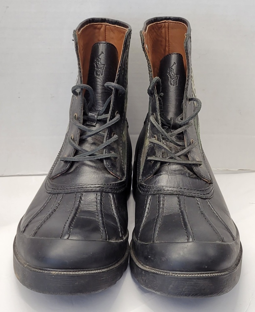 Polo Ralph Lauren Udel Men's Duck Boots Size 12D - Black/Olive Camo