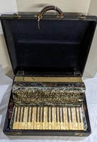 Vintage Mazzoni Deluxe Accordion with Case Leather Straps 120 Bass Marble Look