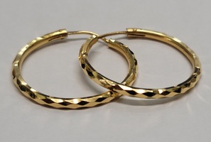 22 Karat Yellow Gold Large Hoop Earrings