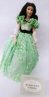 FRANKLIN HEIRLOOM PORCELAIN SCARLETT O'HARA DOLL IN GREEN DRESS