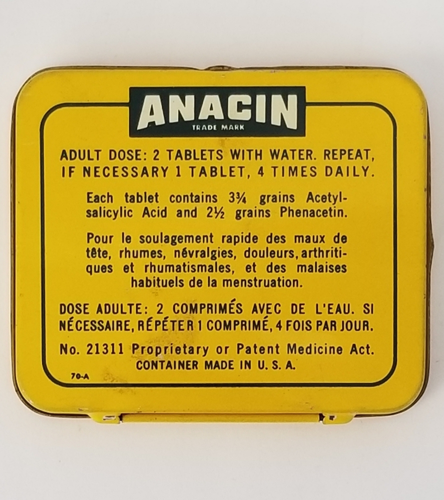 ANACIN THIRTY TABLET TIN **EMPTY** Avenue Shop Swap & Sell