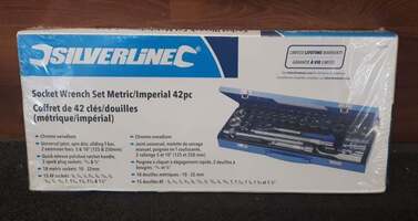 SILVERLINE SOCKET WRENCH SET METRIC/IMPERIAL 42PC - CHROME-VANADIUM *SEALED*