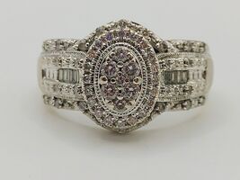 Beautiful Lady's 10 Karat White Cluster Engagement Ring 