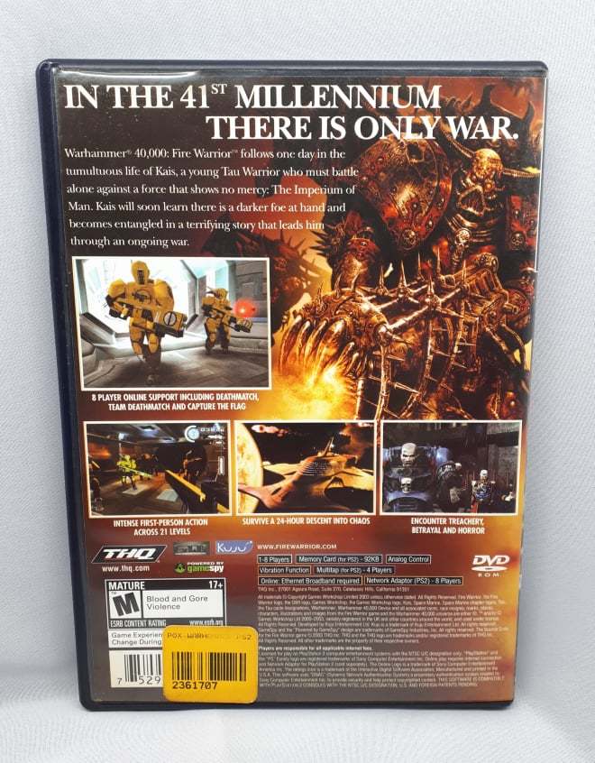 Warhammer 40000 Fire Warrior PlayStation 2 Game For Sale