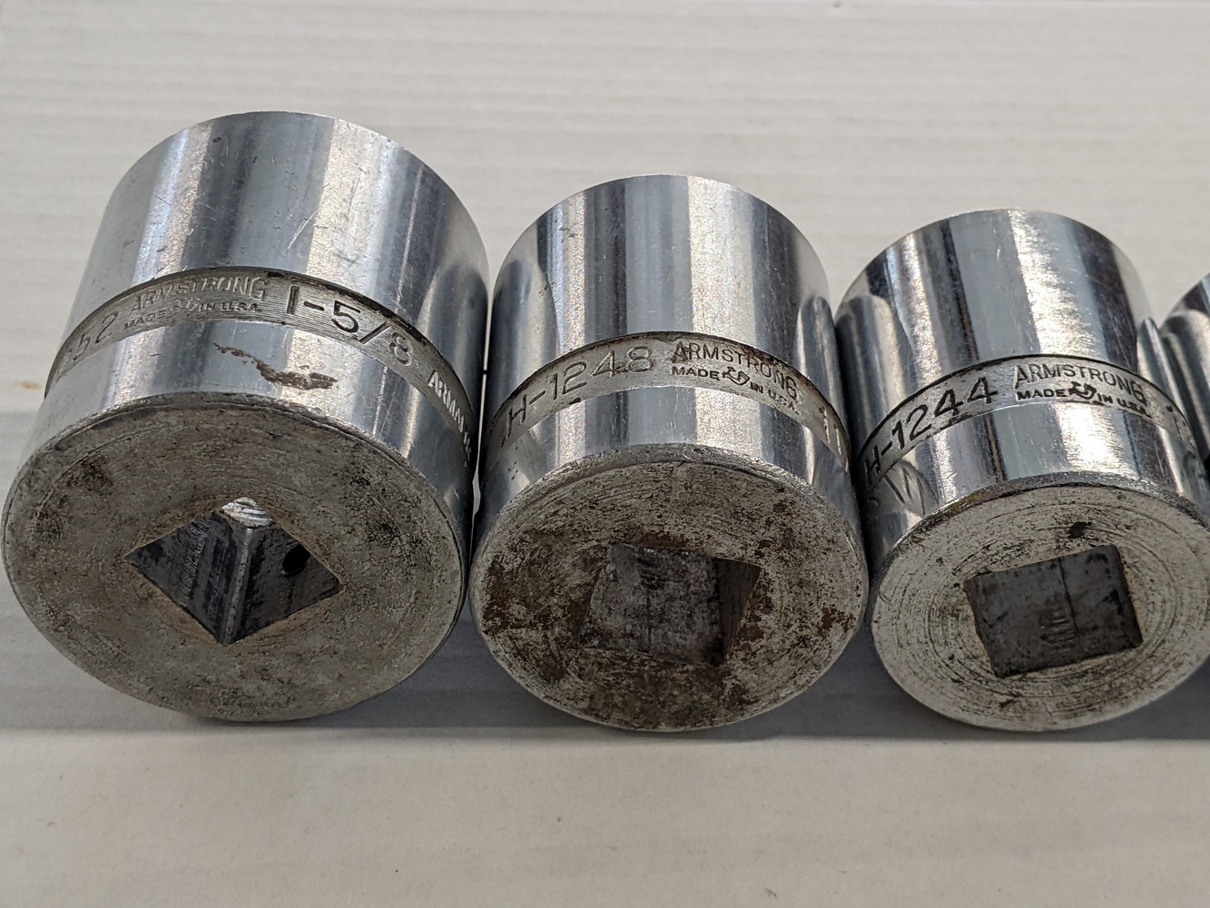 Armstrong ARMALOY set of 6 sockets 1 1/8 5/16 3/8 1/2 5/8 Avenue Shop